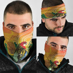 Eastern Rosella Australia Neck Gaiter Banksia Aboriginal Art - Aussie Hoodie