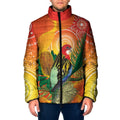Eastern Rosella Australia Padded Jacket Banksia Aboriginal Art - Aussie Hoodie