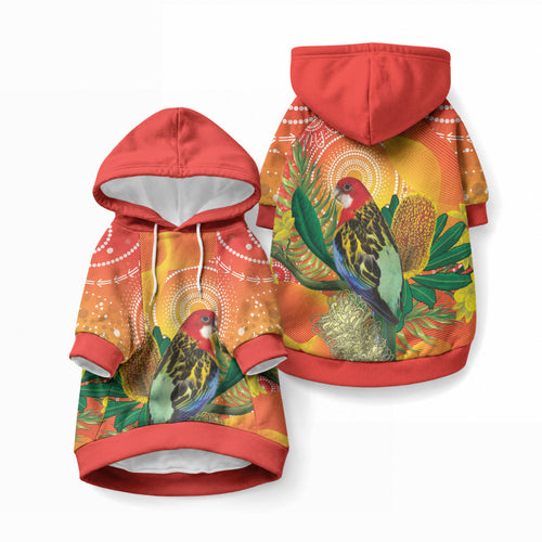 Eastern Rosella Australia Pet Hoodie Banksia Aboriginal Art