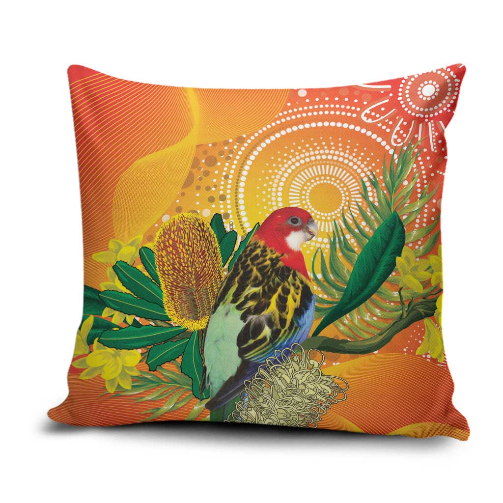Eastern Rosella Australia Pillow Cover Banksia Aboriginal Art - Aussie Hoodie