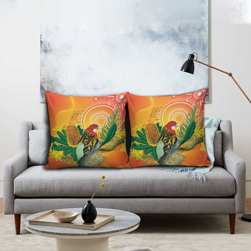 Eastern Rosella Australia Pillow Cover Banksia Aboriginal Art - Aussie Hoodie