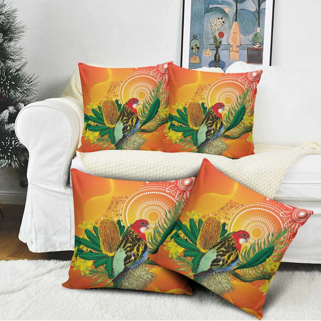 Eastern Rosella Australia Pillow Cover Banksia Aboriginal Art - Aussie Hoodie