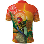 Eastern Rosella Australia Polo Shirt Banksia Aboriginal Art - Aussie Hoodie