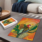 Eastern Rosella Australia Puzzle Banksia Aboriginal Art - Aussie Hoodie