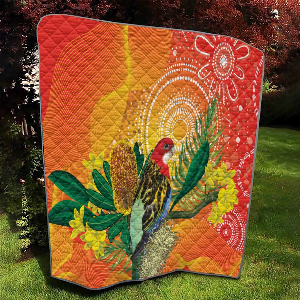 Eastern Rosella Australia Quilt Banksia Aboriginal Art - Aussie Hoodie