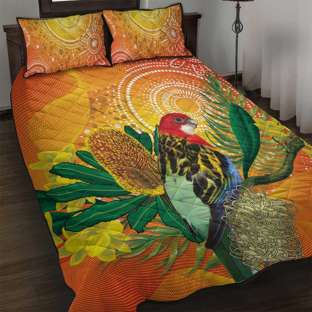 Eastern Rosella Australia Quilt Bed Set Banksia Aboriginal Art - Aussie Hoodie
