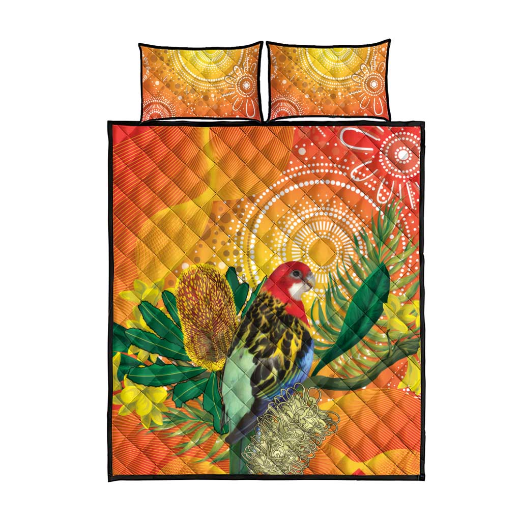 Eastern Rosella Australia Quilt Bed Set Banksia Aboriginal Art - Aussie Hoodie