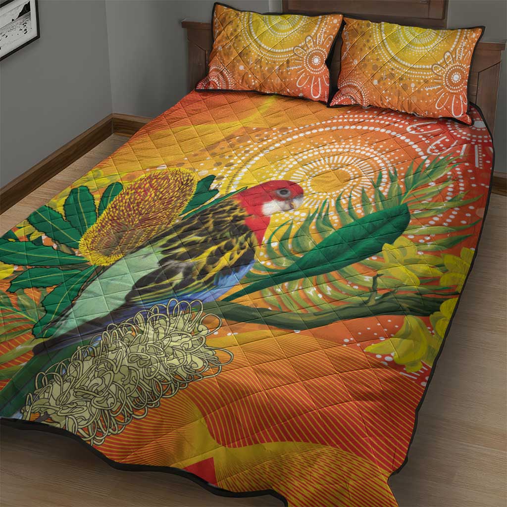 Eastern Rosella Australia Quilt Bed Set Banksia Aboriginal Art - Aussie Hoodie