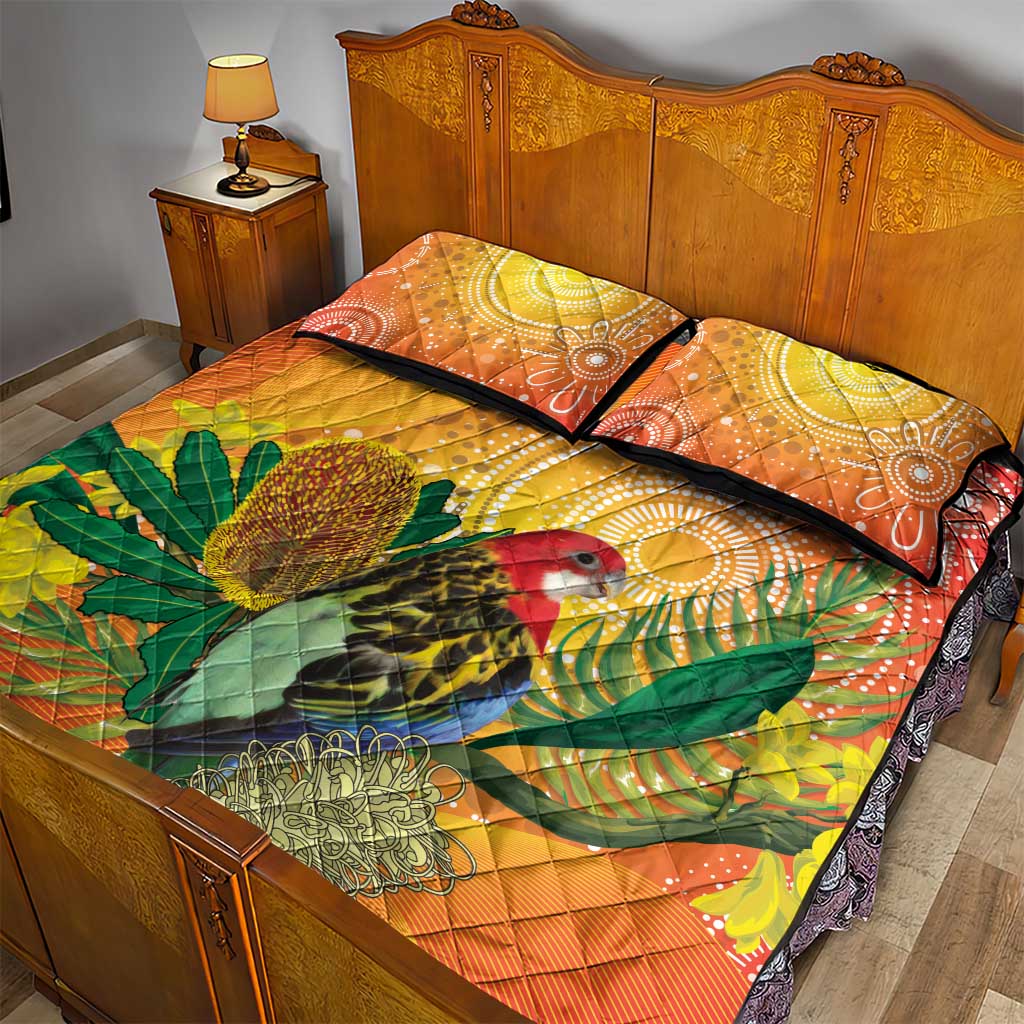 Eastern Rosella Australia Quilt Bed Set Banksia Aboriginal Art - Aussie Hoodie