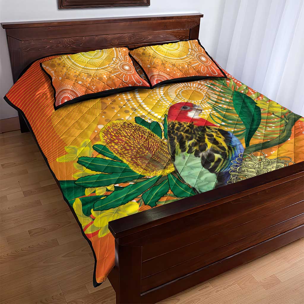 Eastern Rosella Australia Quilt Bed Set Banksia Aboriginal Art - Aussie Hoodie