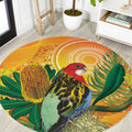 Eastern Rosella Australia Round Carpet Banksia Aboriginal Art - Aussie Hoodie