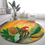 Eastern Rosella Australia Round Carpet Banksia Aboriginal Art - Aussie Hoodie