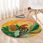 Eastern Rosella Australia Round Carpet Banksia Aboriginal Art - Aussie Hoodie
