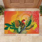 Eastern Rosella Australia Rubber Doormat Banksia Aboriginal Art - Aussie Hoodie