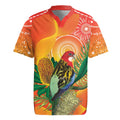 Eastern Rosella Australia Rugby Jersey Banksia Aboriginal Art - Aussie Hoodie