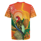Eastern Rosella Australia Rugby Jersey Banksia Aboriginal Art - Aussie Hoodie
