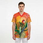 Eastern Rosella Australia Scrub Top Banksia Aboriginal Art - Aussie Hoodie