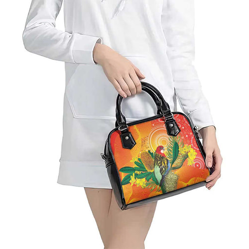 Eastern Rosella Australia Shoulder Handbag Banksia Aboriginal Art - Aussie Hoodie