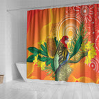 Eastern Rosella Australia Shower Curtain Banksia Aboriginal Art - Aussie Hoodie