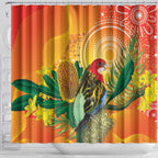 Eastern Rosella Australia Shower Curtain Banksia Aboriginal Art - Aussie Hoodie