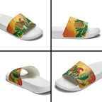 Eastern Rosella Australia Slide Sandals Banksia Aboriginal Art - Aussie Hoodie