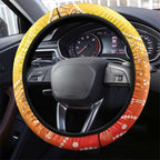 Eastern Rosella Australia Steering Wheel Cover Banksia Aboriginal Art - Aussie Hoodie