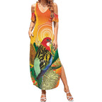 Eastern Rosella Australia Summer Maxi Dress Banksia Aboriginal Art - Aussie Hoodie