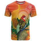 Eastern Rosella Australia T Shirt Banksia Aboriginal Art - Aussie Hoodie