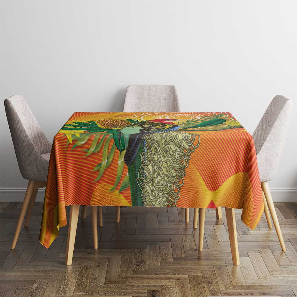 Eastern Rosella Australia Tablecloth Banksia Aboriginal Art - Aussie Hoodie