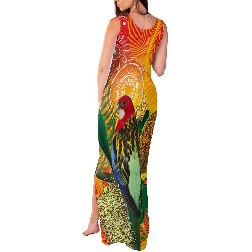 Eastern Rosella Australia Tank Maxi Dress Banksia Aboriginal Art - Aussie Hoodie