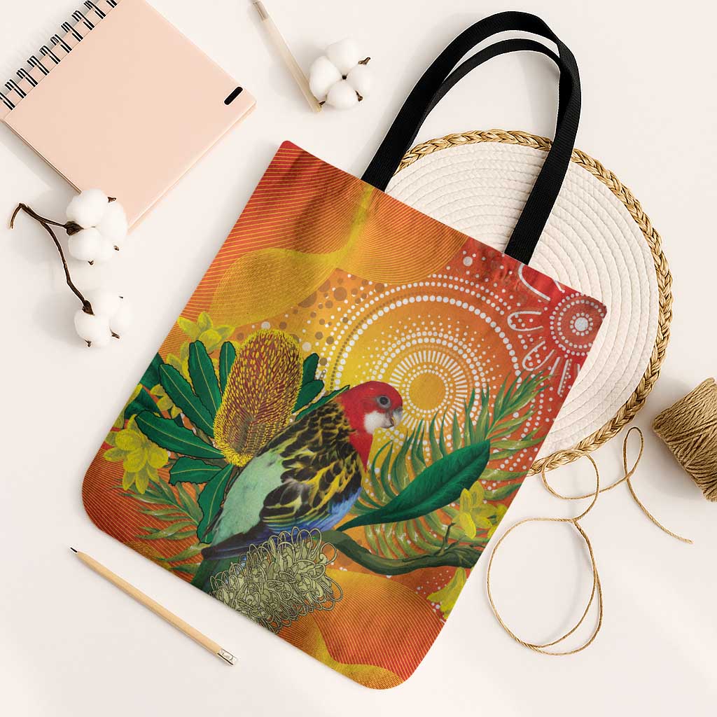 Eastern Rosella Australia Tote Bag Banksia Aboriginal Art - Aussie Hoodie