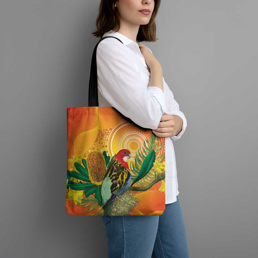 Eastern Rosella Australia Tote Bag Banksia Aboriginal Art - Aussie Hoodie