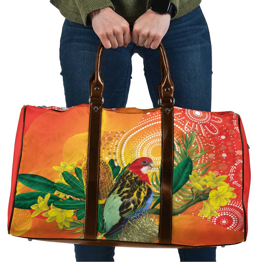 Eastern Rosella Australia Travel Bag Banksia Aboriginal Art - Aussie Hoodie
