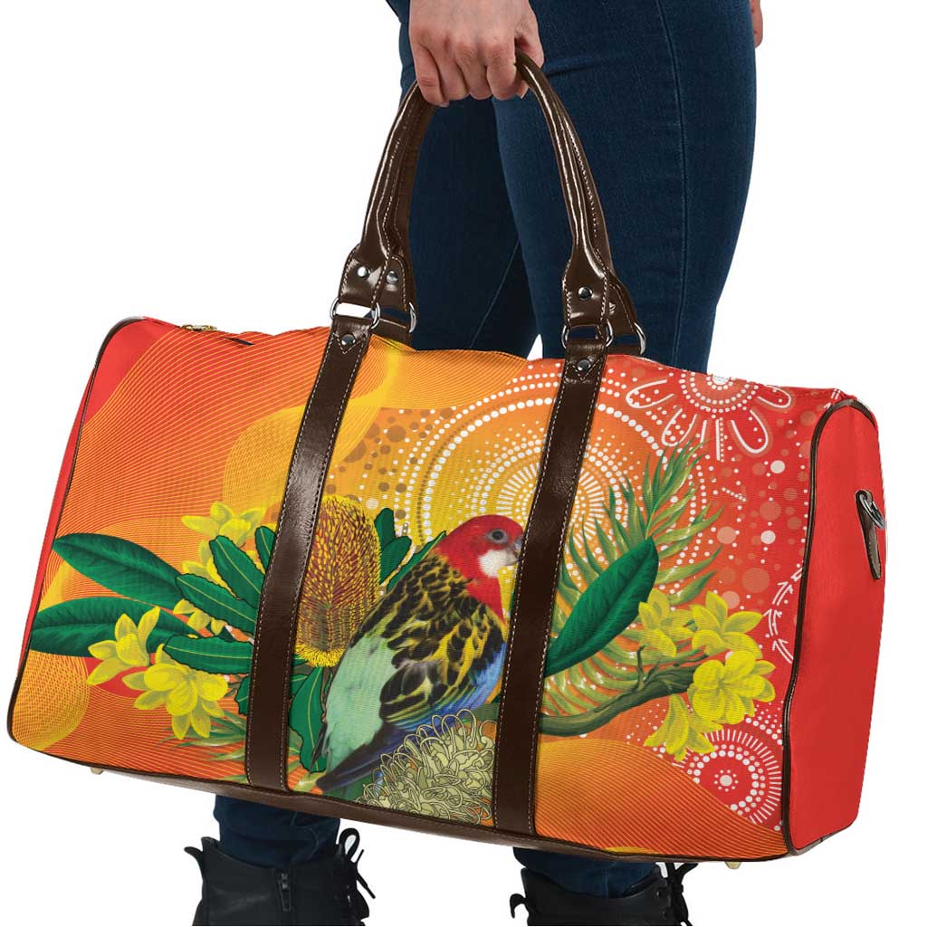 Eastern Rosella Australia Travel Bag Banksia Aboriginal Art - Aussie Hoodie
