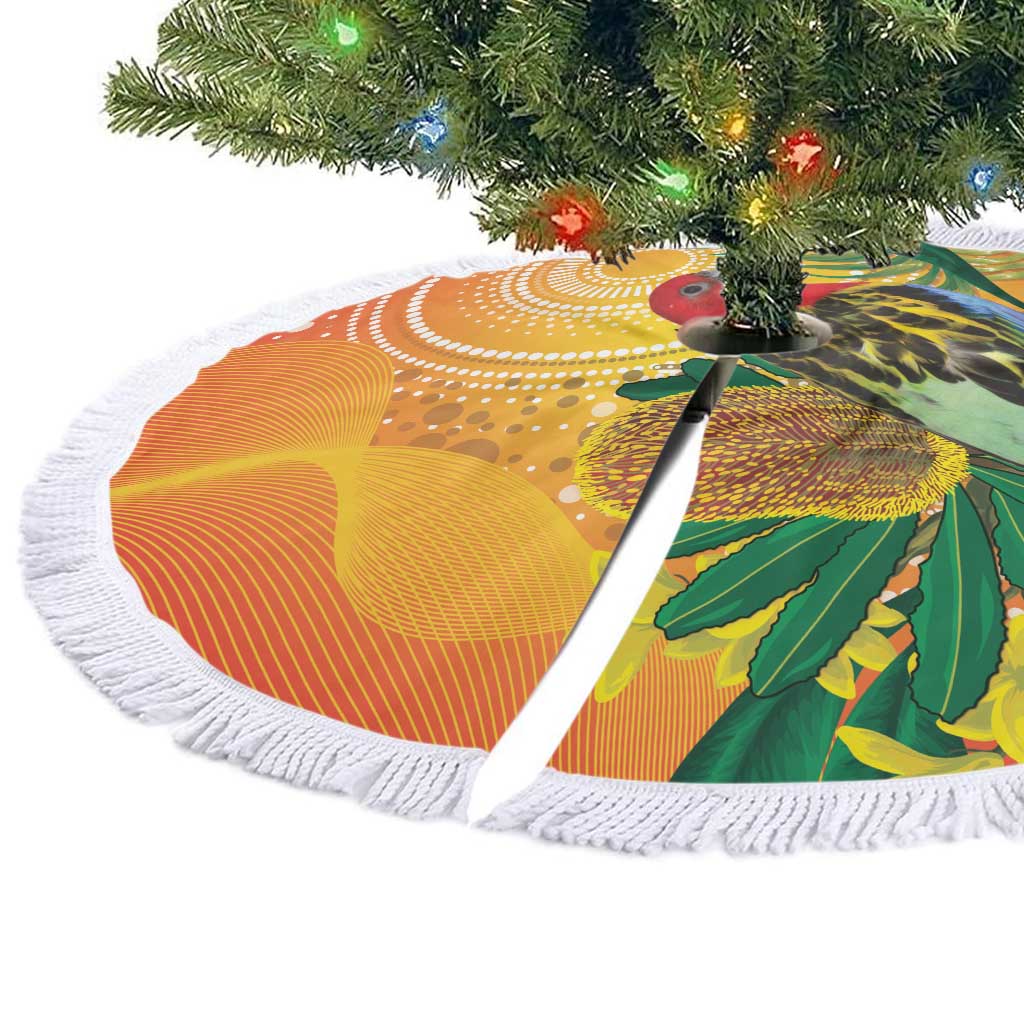 Eastern Rosella Australia Tree Skirt Banksia Aboriginal Art - Aussie Hoodie