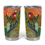 Eastern Rosella Australia Tumbler Cup Banksia Aboriginal Art - Aussie Hoodie