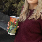 Eastern Rosella Australia Tumbler Cup Banksia Aboriginal Art - Aussie Hoodie