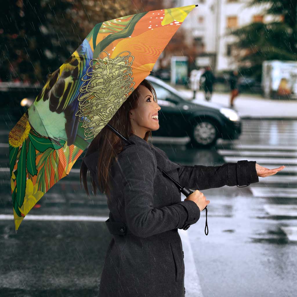Eastern Rosella Australia Umbrella Banksia Aboriginal Art - Aussie Hoodie