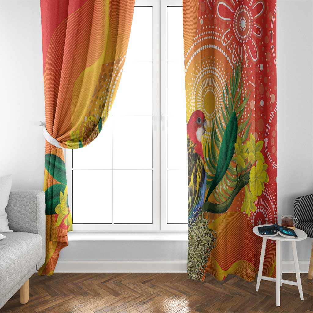 Eastern Rosella Australia Window Curtain Banksia Aboriginal Art - Aussie Hoodie