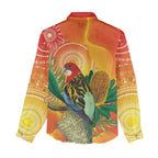 Eastern Rosella Australia Women Casual Shirt Banksia Aboriginal Art - Aussie Hoodie