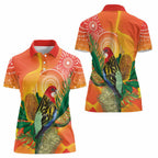 Eastern Rosella Australia Women Polo Shirt Banksia Aboriginal Art - Aussie Hoodie