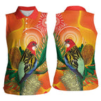 Eastern Rosella Australia Women Sleeveless Polo Shirt Banksia Aboriginal Art - Aussie Hoodie