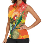 Eastern Rosella Australia Women Sleeveless Polo Shirt Banksia Aboriginal Art - Aussie Hoodie