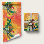 Eastern Rosella Australia Wrapping Paper Banksia Aboriginal Art - Aussie Hoodie