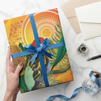 Eastern Rosella Australia Wrapping Paper Banksia Aboriginal Art - Aussie Hoodie