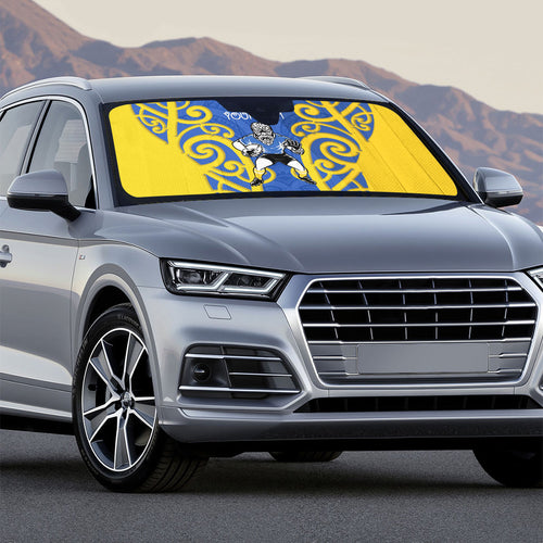Otago Custom Rugby New Zealand Auto Sun Shade Aotearoa Maori Pukana Tiki Mascot