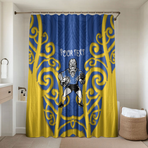 Otago Custom Rugby New Zealand Bathroom Set Aotearoa Maori Pukana Tiki Mascot
