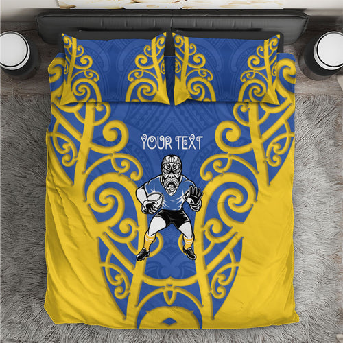 Otago Custom Rugby New Zealand Bedding Set Aotearoa Maori Pukana Tiki Mascot
