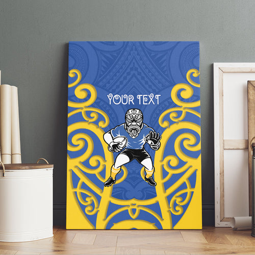 Otago Custom Rugby New Zealand Canvas Wall Art Aotearoa Maori Pukana Tiki Mascot