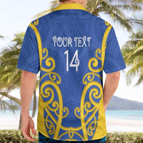 Otago Custom Rugby New Zealand Hawaiian Shirt Aotearoa Maori Pukana Tiki Mascot
